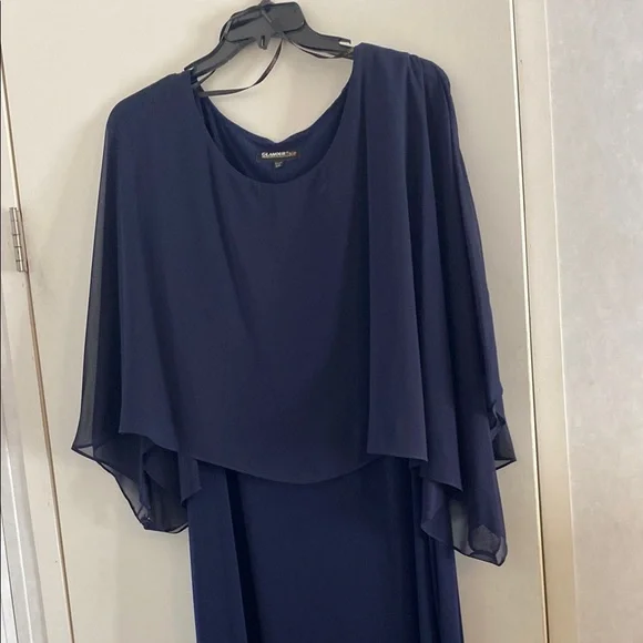 Glamour Deep Blue Asymmetrical Dress - Picture 1 of 10
